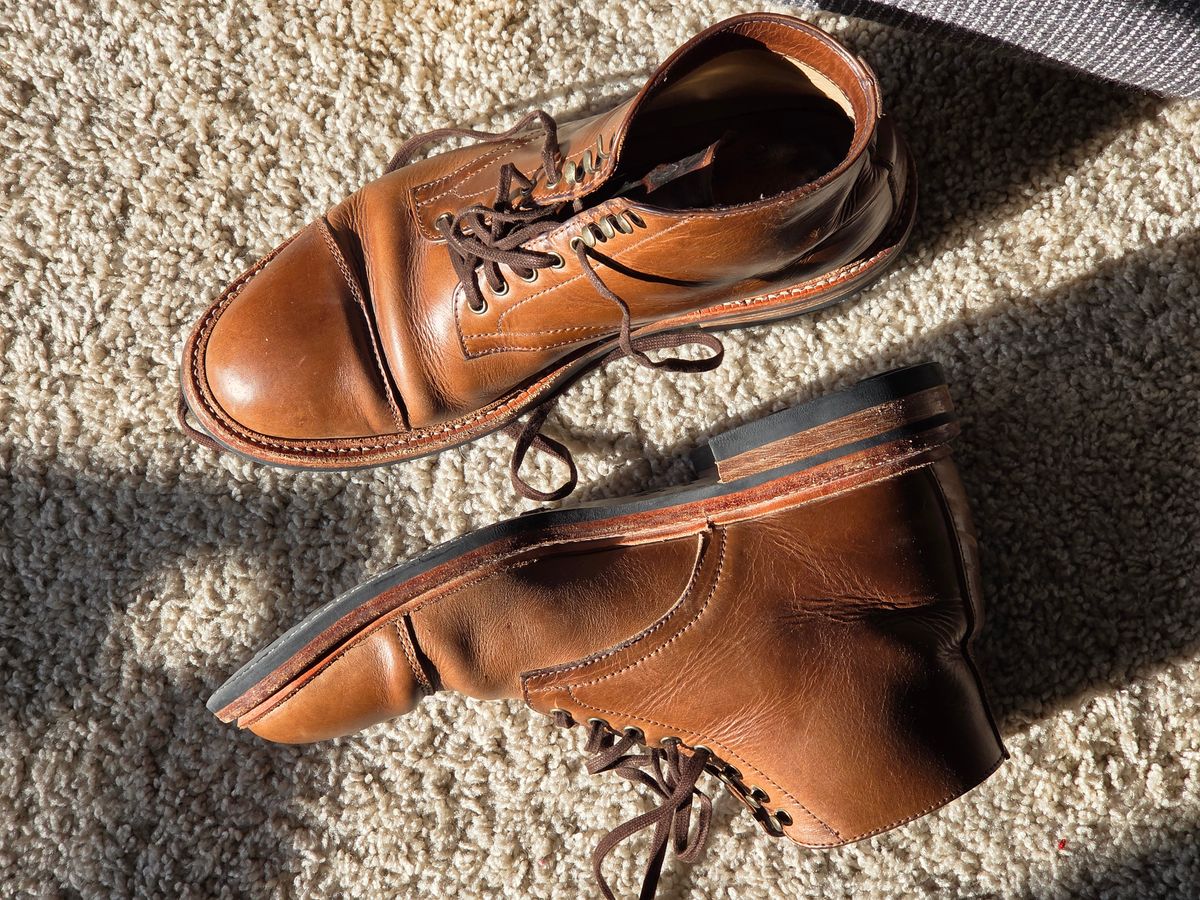 Photo by rsmb on January 6, 2026 of the Oak Street Bootmakers Lakeshore Boot in Horween Natural Chromexcel.
