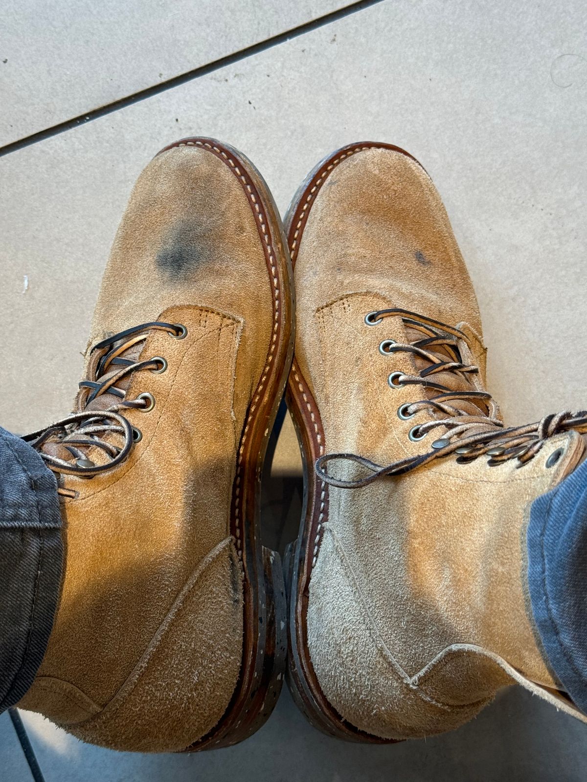 Photo by sickboy on August 10, 2024 of the Truman Upland Boot in Wooly Bully Roughout.