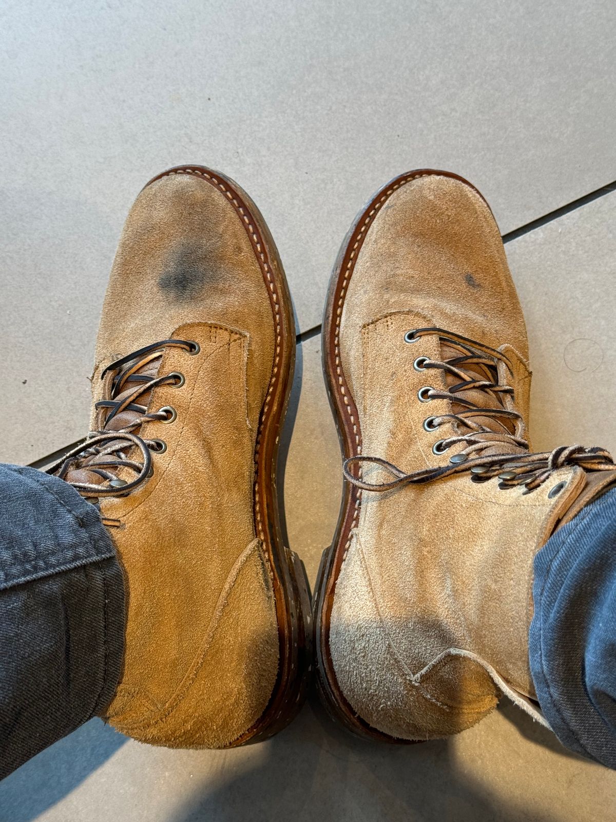 Photo by sickboy on August 10, 2024 of the Truman Upland Boot in Wooly Bully Roughout.