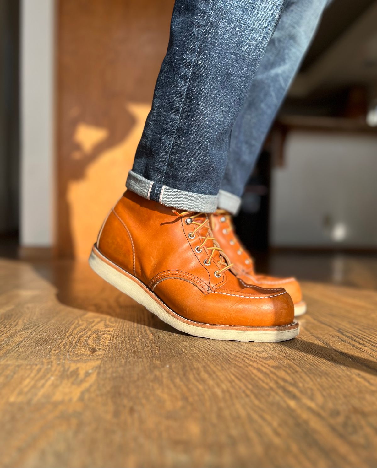 Photo by patinatimes on March 25, 2023 of the Red Wing 6-Inch Classic Moc in S.B. Foot Oro Legacy.