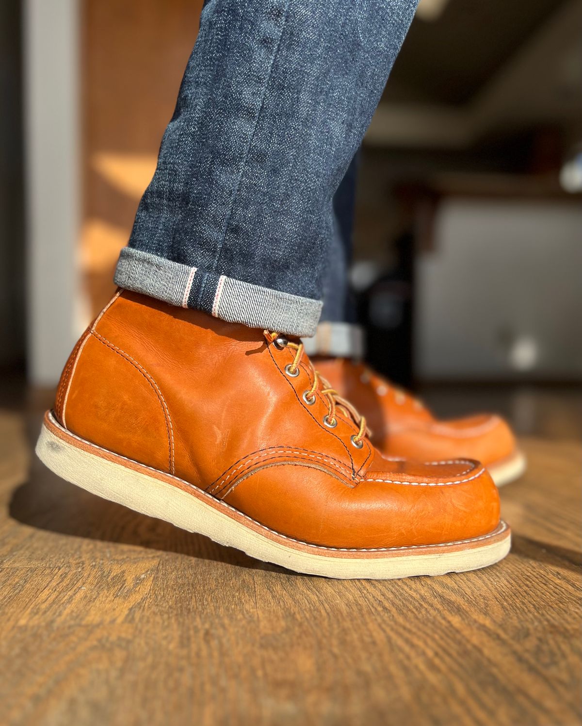 Photo by patinatimes on March 25, 2023 of the Red Wing 6-Inch Classic Moc in S.B. Foot Oro Legacy.