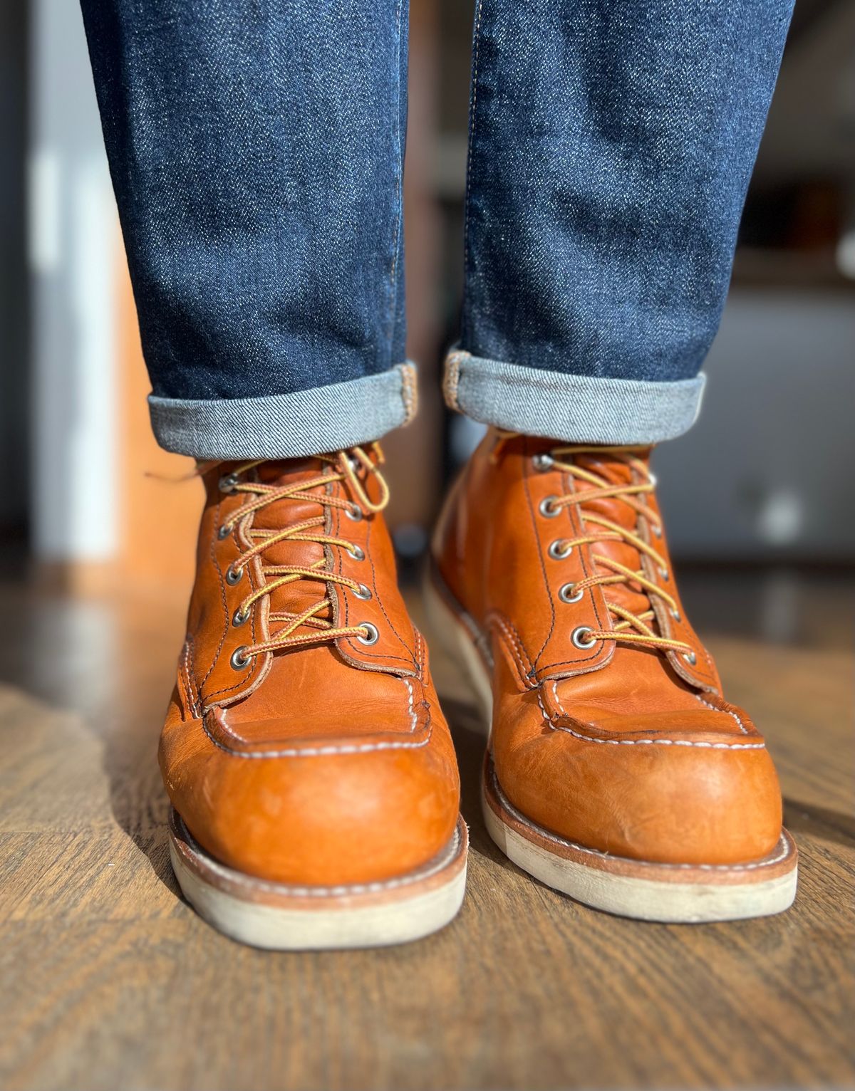 Photo by patinatimes on March 25, 2023 of the Red Wing 6-Inch Classic Moc in S.B. Foot Oro Legacy.