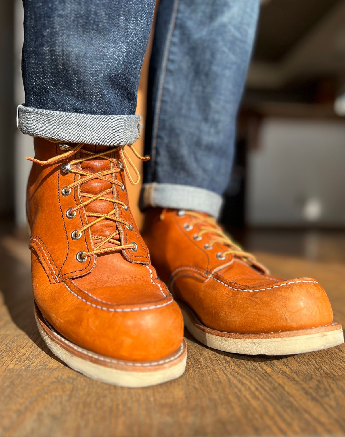 Photo by patinatimes on March 25, 2023 of the Red Wing 6-Inch Classic Moc in S.B. Foot Oro Legacy.