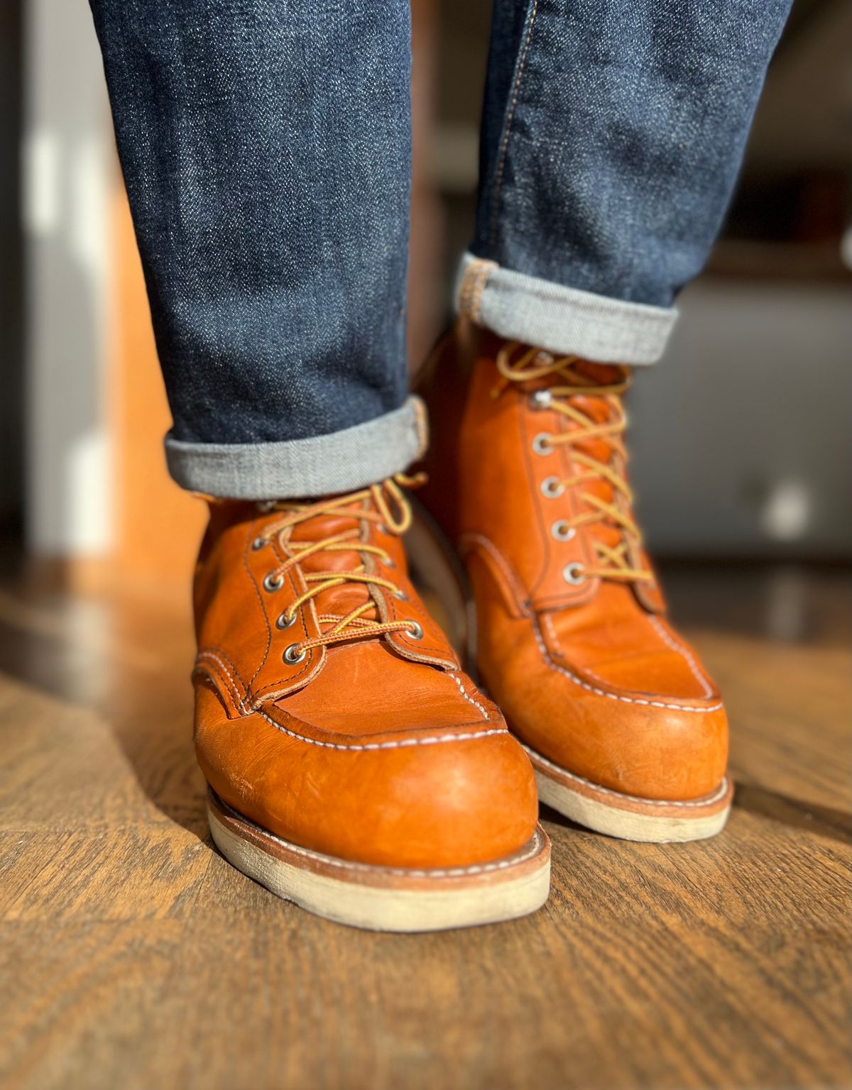 Photo by patinatimes on March 25, 2023 of the Red Wing 6-Inch Classic Moc in S.B. Foot Oro Legacy.