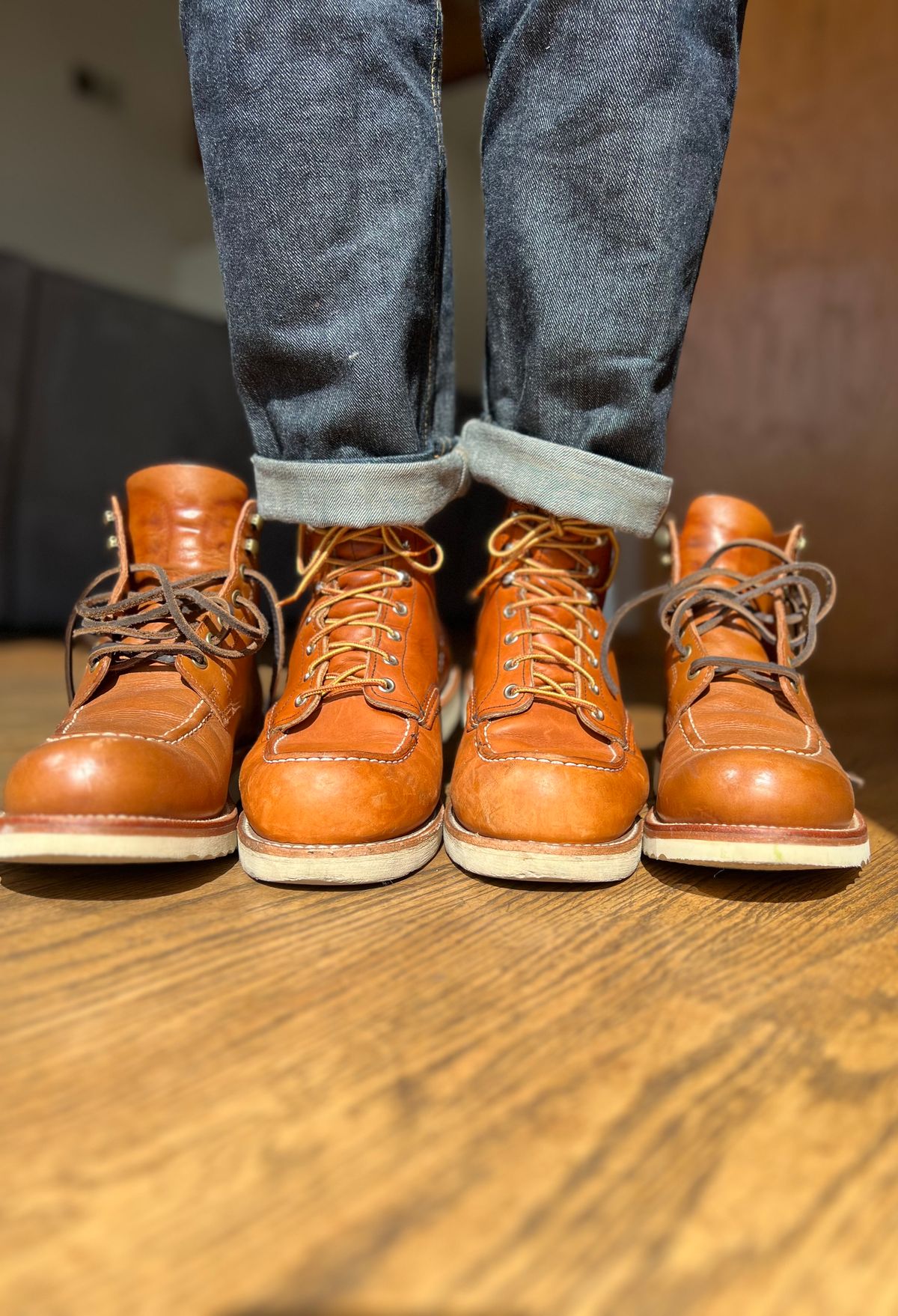 Photo by patinatimes on April 4, 2023 of the Red Wing 6-Inch Classic Moc in S.B. Foot Oro Legacy.