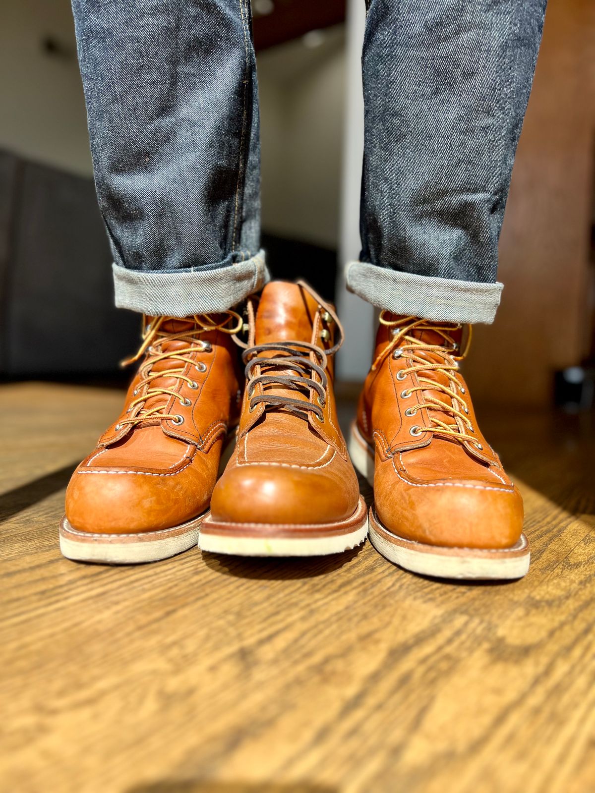 Photo by patinatimes on April 4, 2023 of the Red Wing 6-Inch Classic Moc in S.B. Foot Oro Legacy.