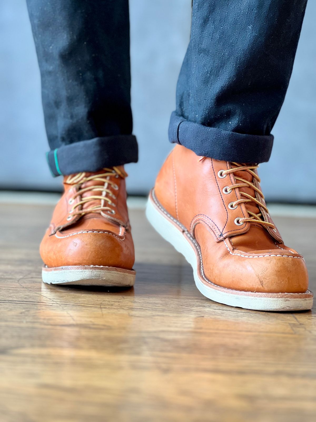 Photo by patinatimes on February 17, 2023 of the Red Wing 6-Inch Classic Moc in S.B. Foot Oro Legacy.