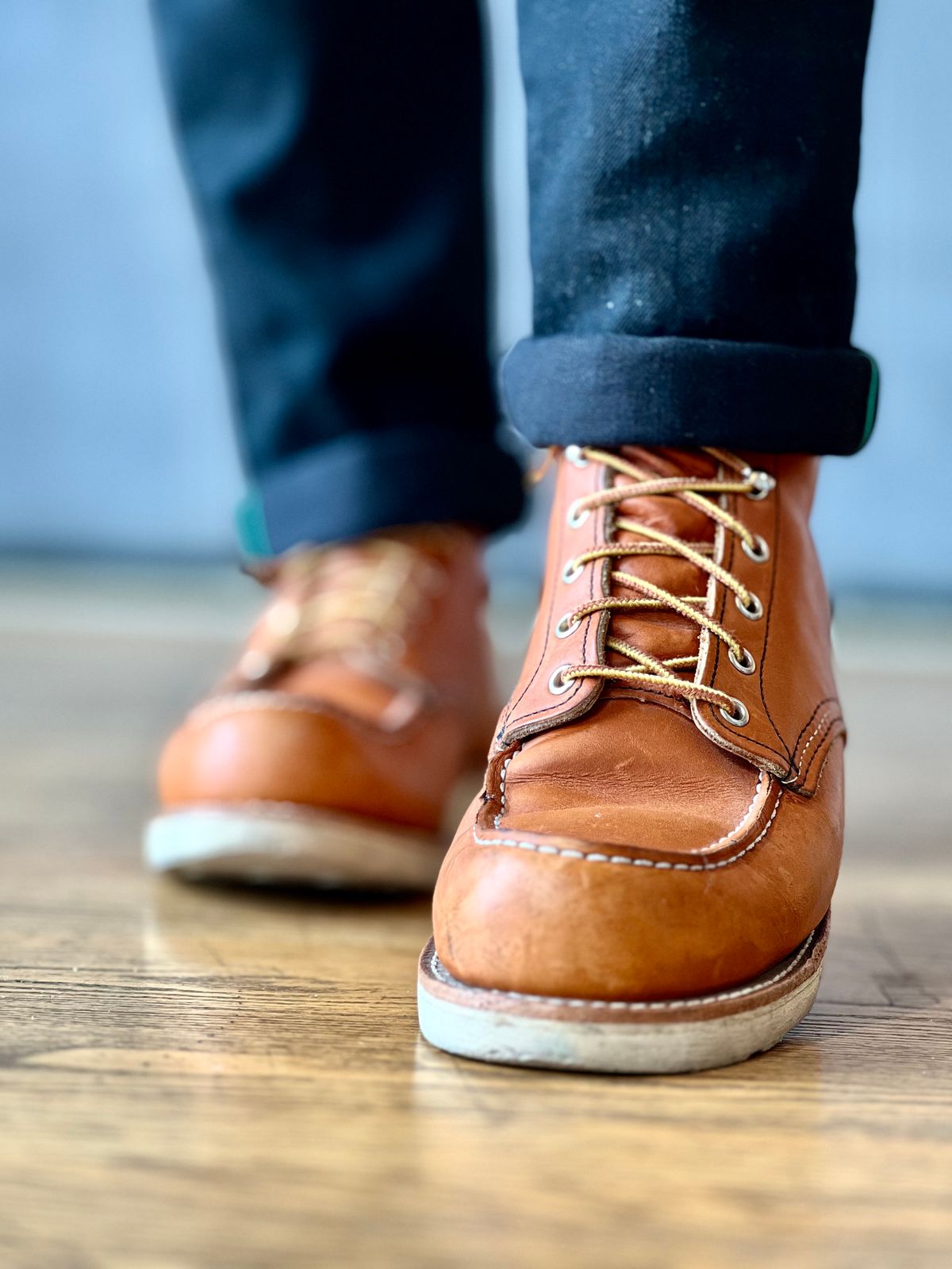 Photo by patinatimes on February 17, 2023 of the Red Wing 6-Inch Classic Moc in S.B. Foot Oro Legacy.