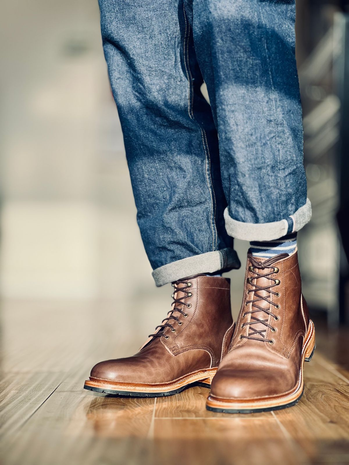 Photo by patinatimes on May 1, 2025 of the Caswell Boot Company Lisbon in Maryam 1071 Horsebutt.