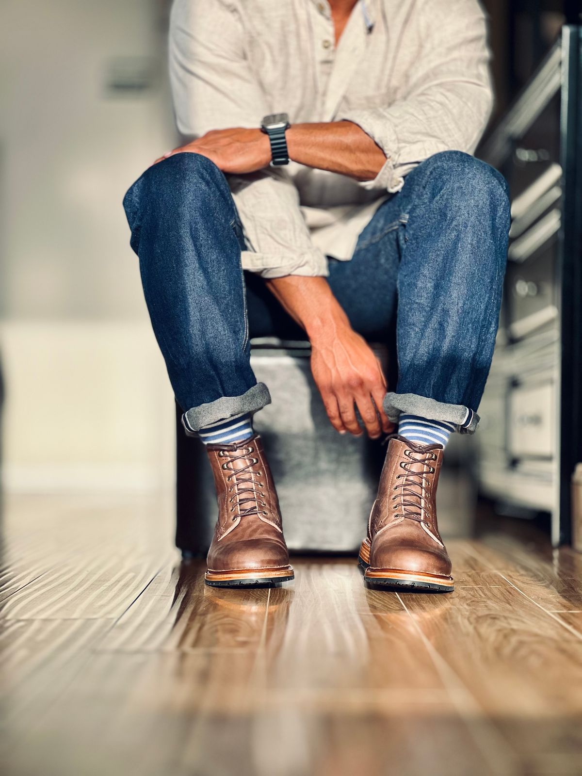 Photo by patinatimes on May 1, 2025 of the Caswell Boot Company Lisbon in Maryam 1071 Horsebutt.