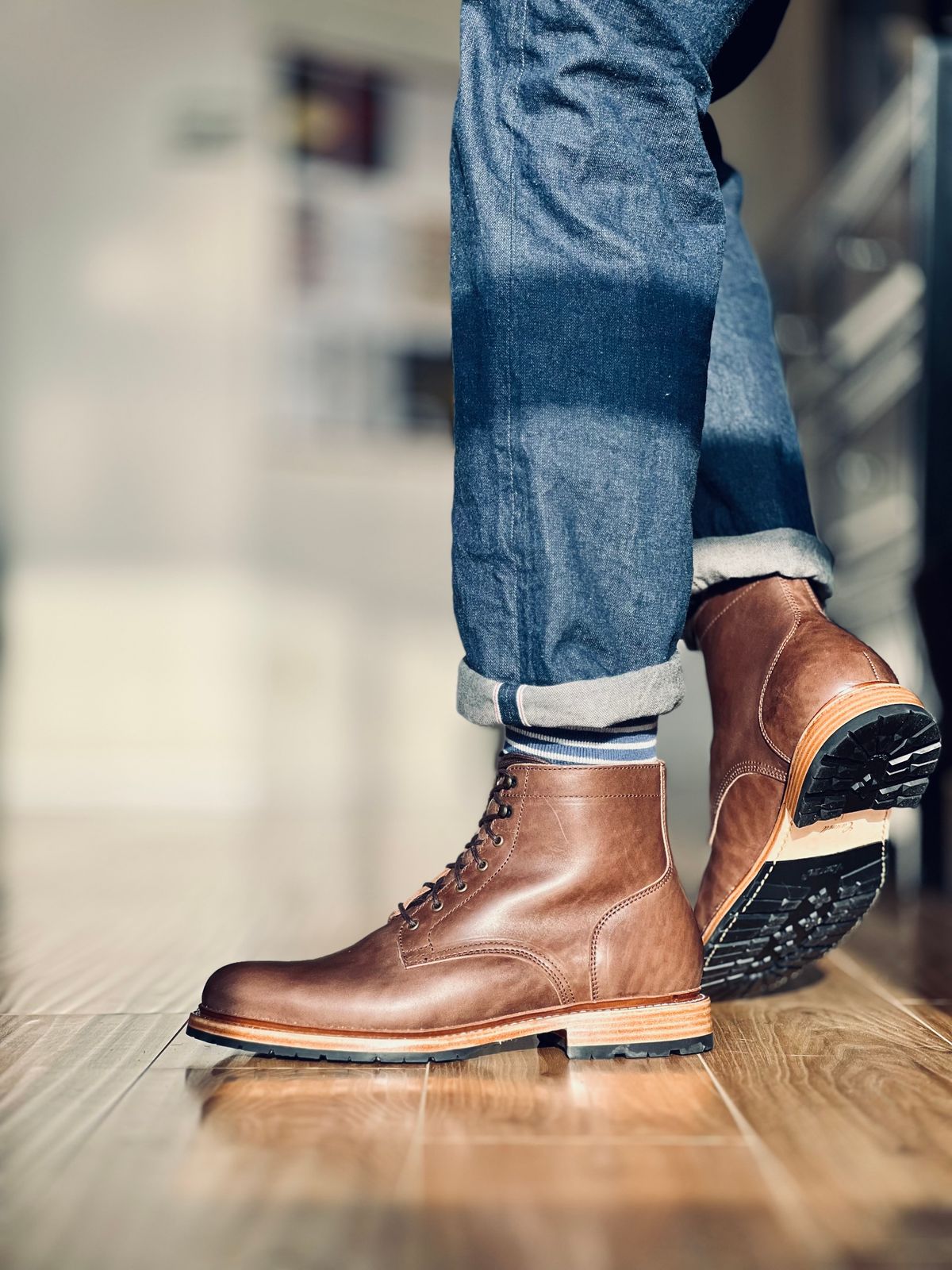 Photo by patinatimes on May 1, 2025 of the Caswell Boot Company Lisbon in Maryam 1071 Horsebutt.