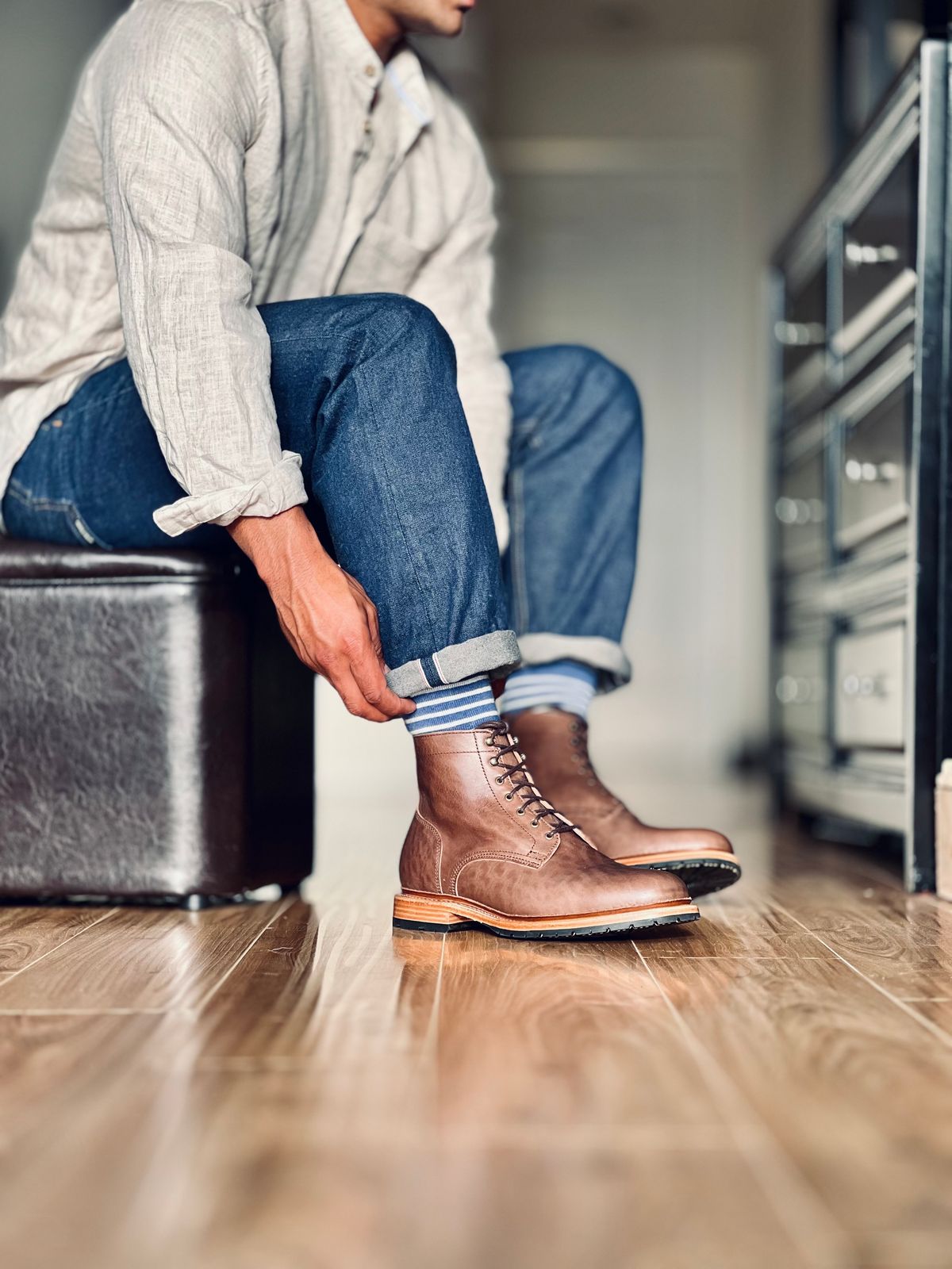 Photo by patinatimes on May 1, 2025 of the Caswell Boot Company Lisbon in Maryam 1071 Horsebutt.