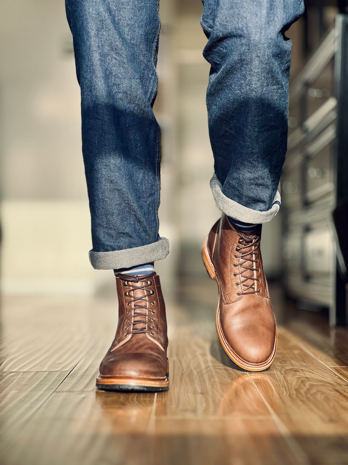 Photo by patinatimes on May 1, 2025 of the Caswell Boot Company Lisbon in Maryam 1071 Horsebutt.