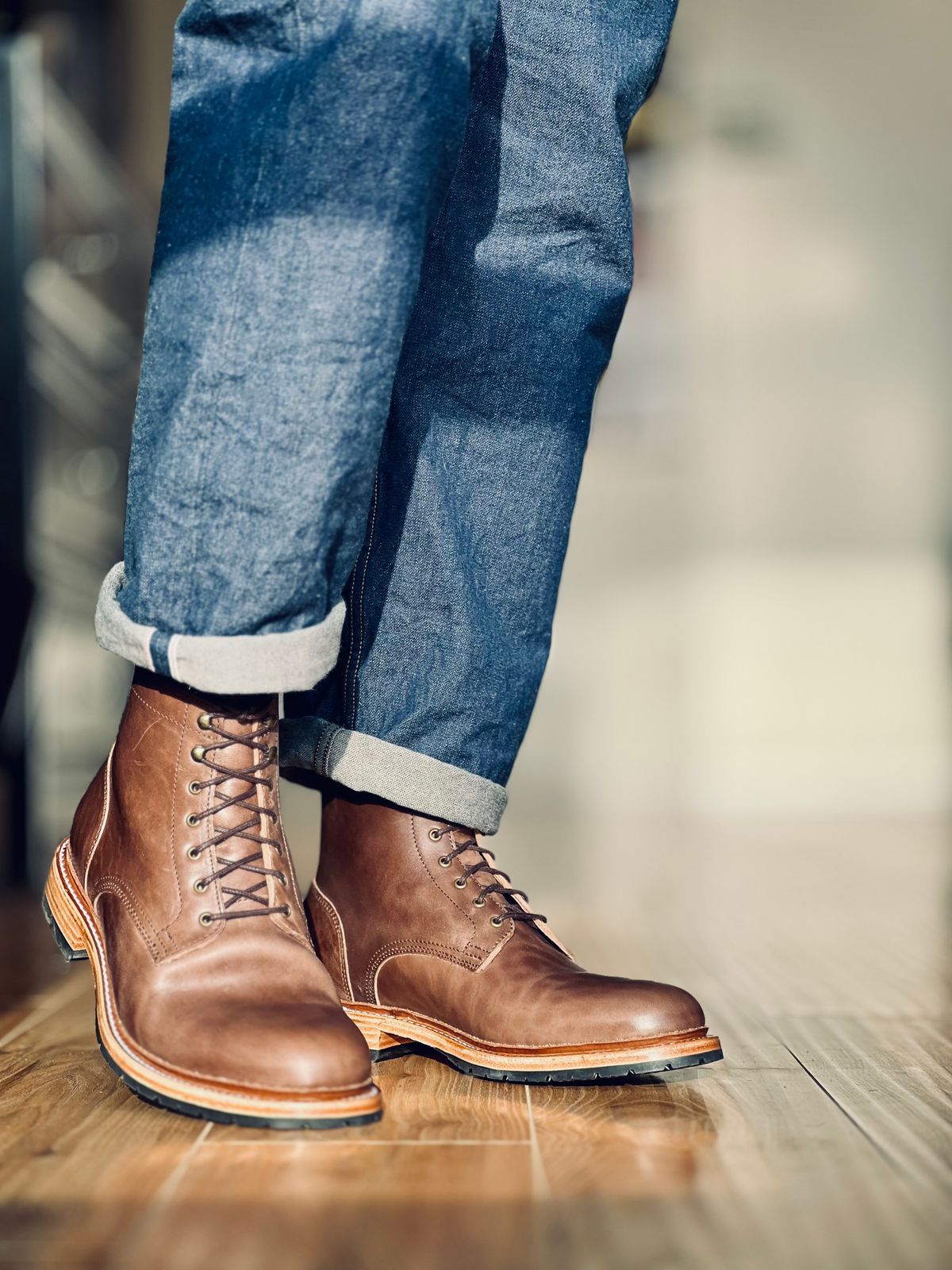 Photo by patinatimes on May 1, 2025 of the Caswell Boot Company Lisbon in Maryam 1071 Horsebutt.