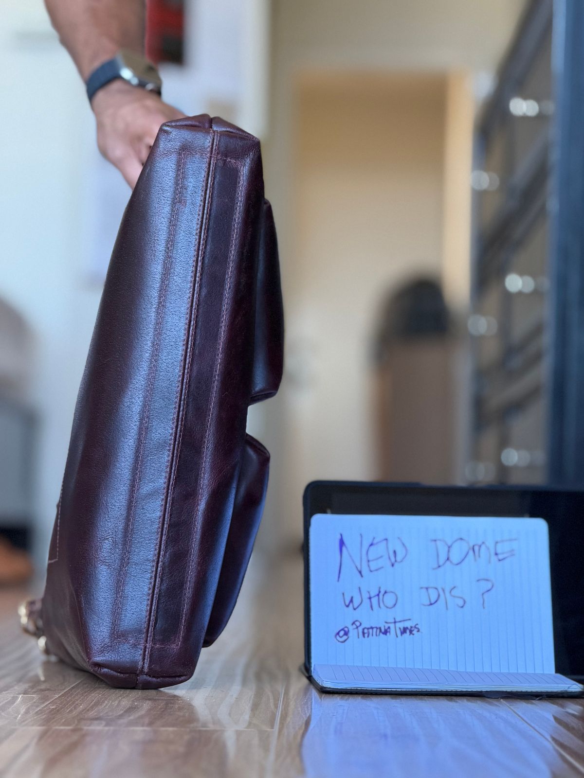 Photo by patinatimes on October 1, 2025 of the Coronado Leather No. 160 Primo Tote in Horween Horsehide Color 8 Waxed Flesh.