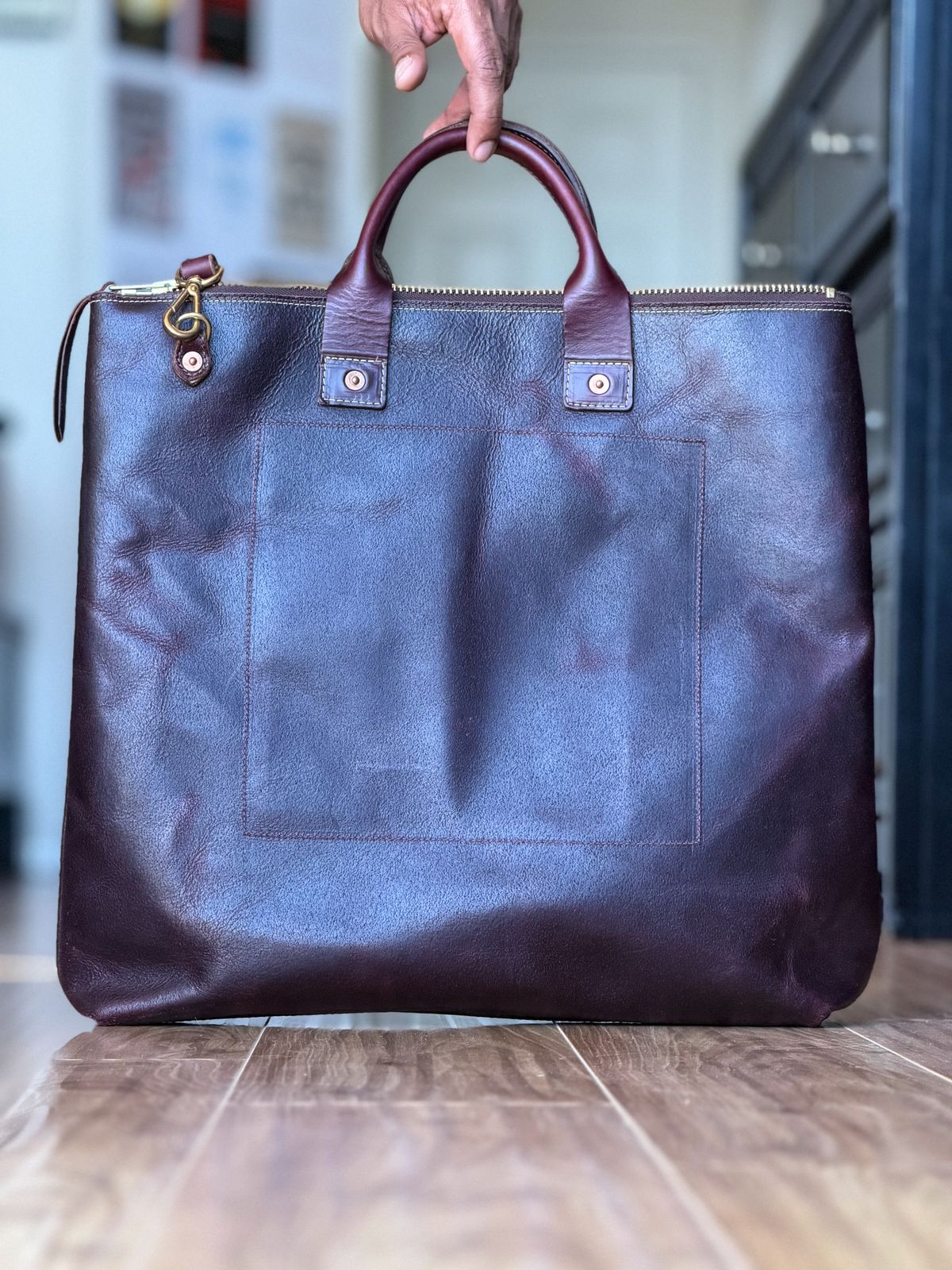 Photo by patinatimes on February 4, 2026 of the Coronado Leather No. 160 Primo Tote in Horween Horsehide Color 8 Waxed Flesh.
