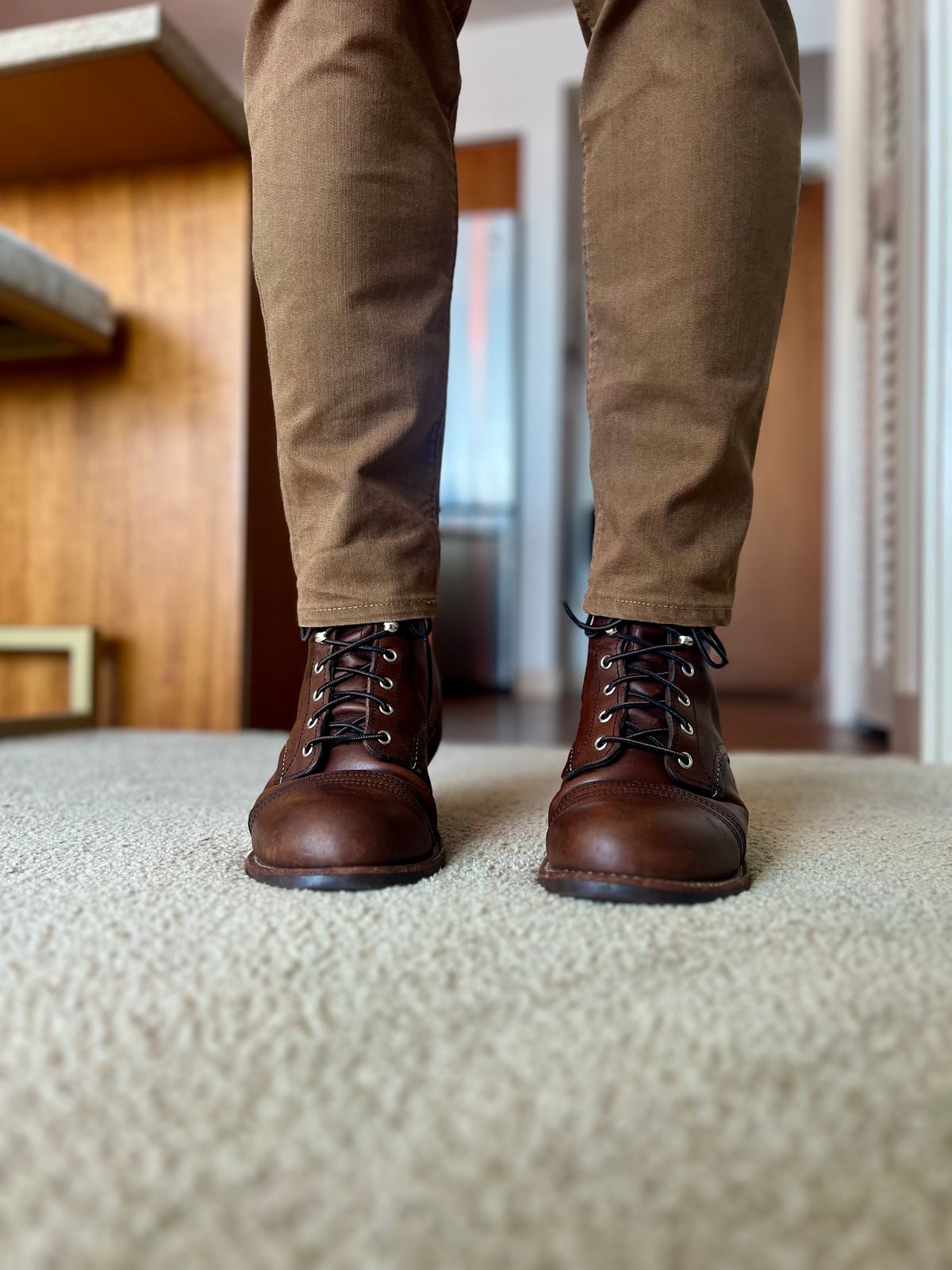 Photo by patinatimes on March 1, 2023 of the Red Wing Iron Ranger in S.B. Foot Amber Harness.