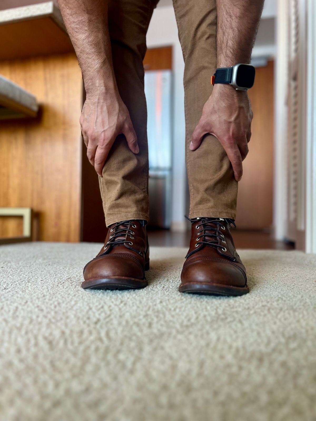 Photo by patinatimes on March 1, 2023 of the Red Wing Iron Ranger in S.B. Foot Amber Harness.