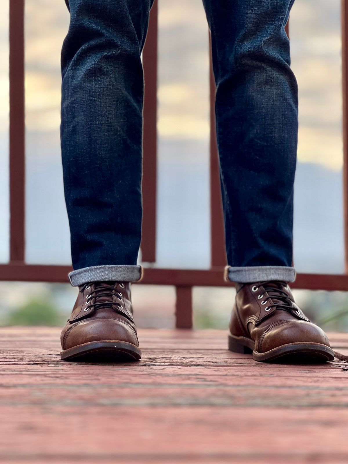 Photo by patinatimes on October 26, 2023 of the Red Wing Iron Ranger in S.B. Foot Amber Harness.