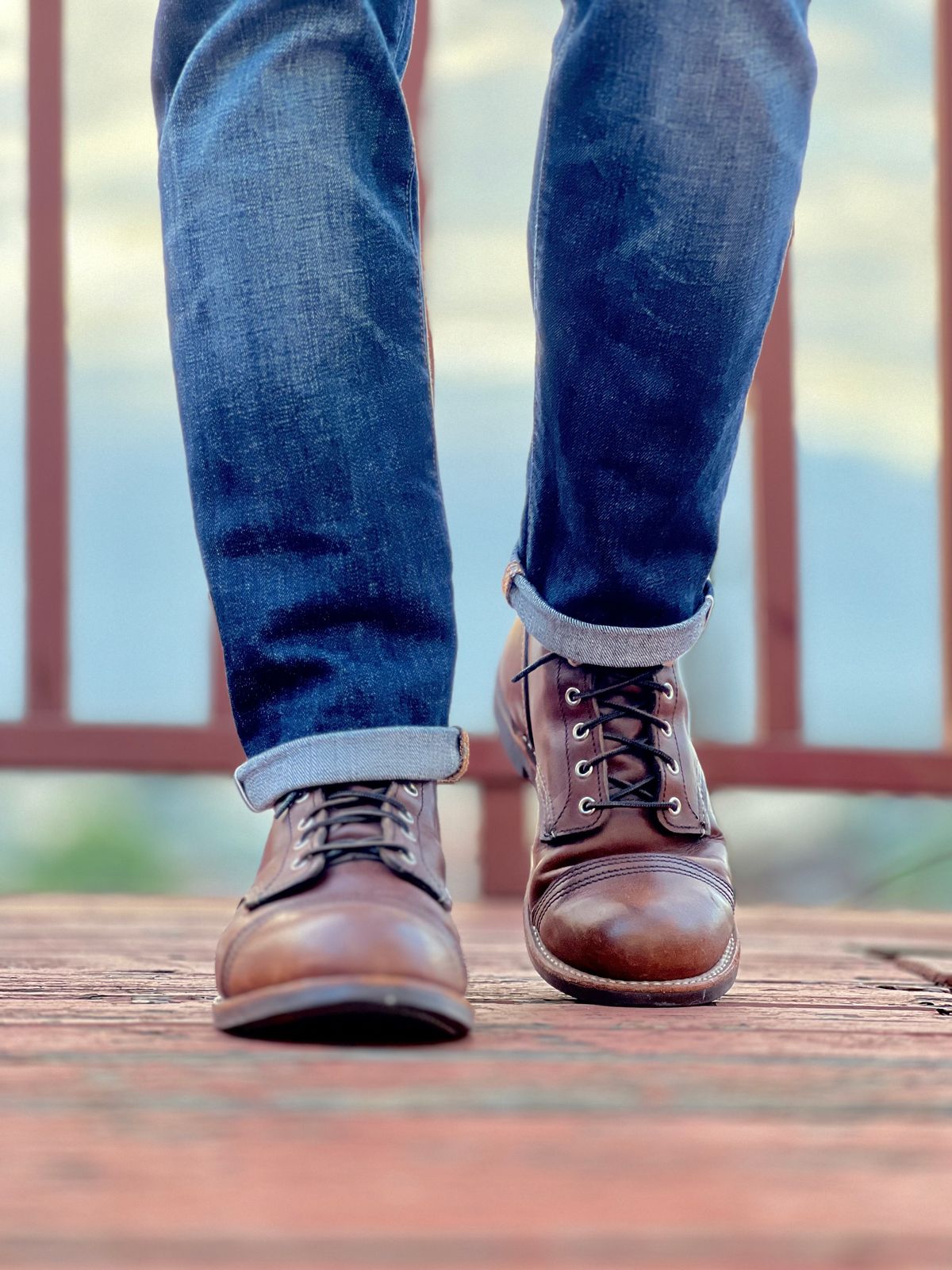 Photo by patinatimes on October 26, 2023 of the Red Wing Iron Ranger in S.B. Foot Amber Harness.