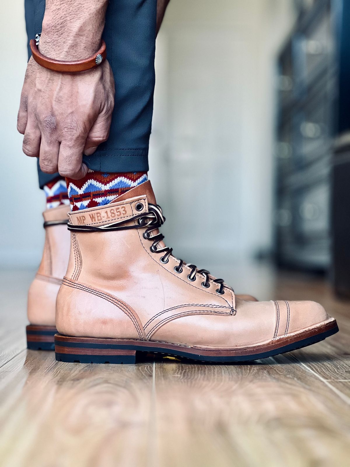 Photo by patinatimes on May 8, 2025 of the White's MP-Sherman Toe Cap in Maryam Natural Horsebutt.