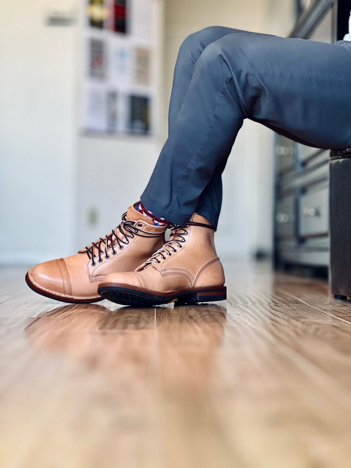 Photo by patinatimes on May 8, 2025 of the White's MP-Sherman Toe Cap in Maryam Natural Horsebutt.