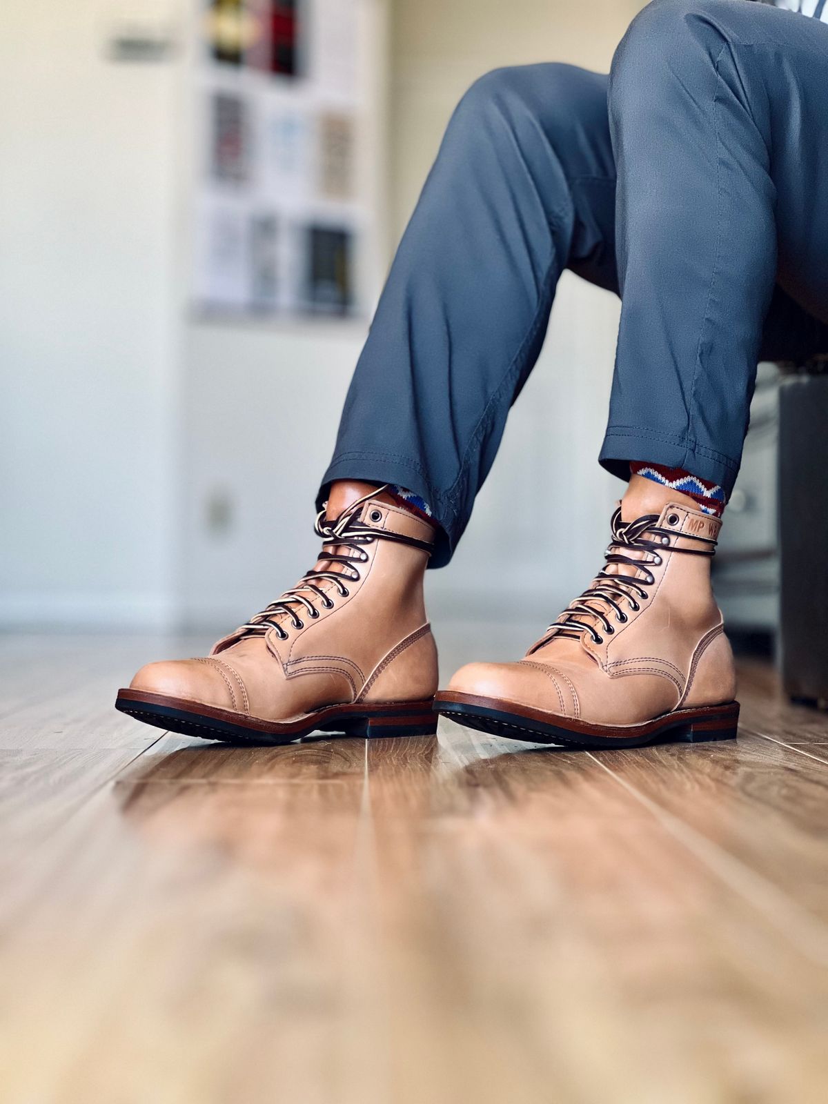 Photo by patinatimes on May 8, 2025 of the White's MP-Sherman Toe Cap in Maryam Natural Horsebutt.