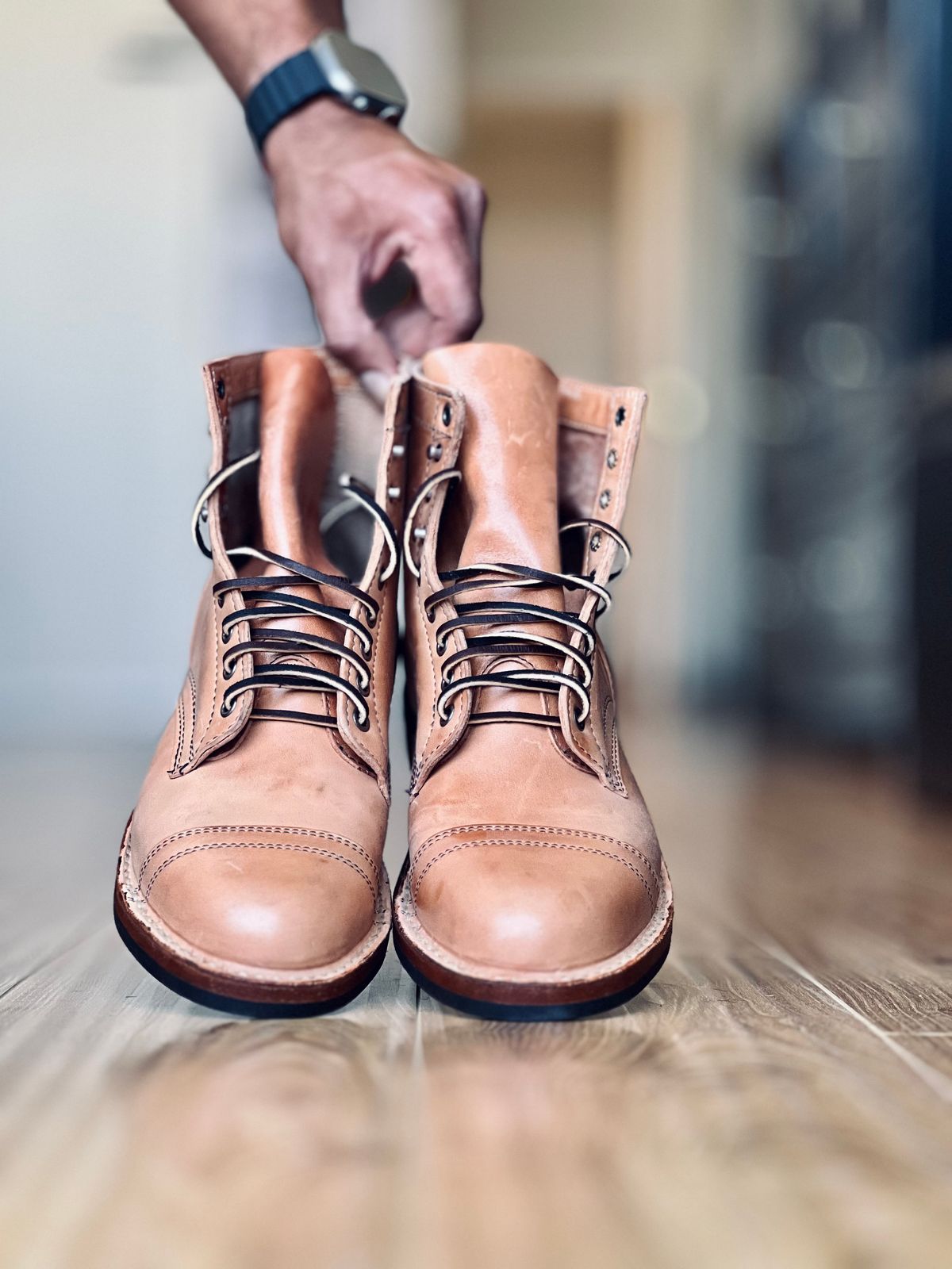 Photo by patinatimes on May 8, 2025 of the White's MP-Sherman Toe Cap in Maryam Natural Horsebutt.
