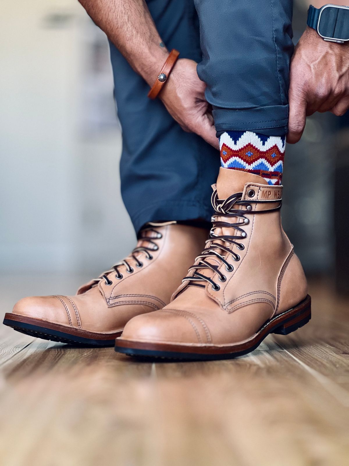 Photo by patinatimes on May 8, 2025 of the White's MP-Sherman Toe Cap in Maryam Natural Horsebutt.