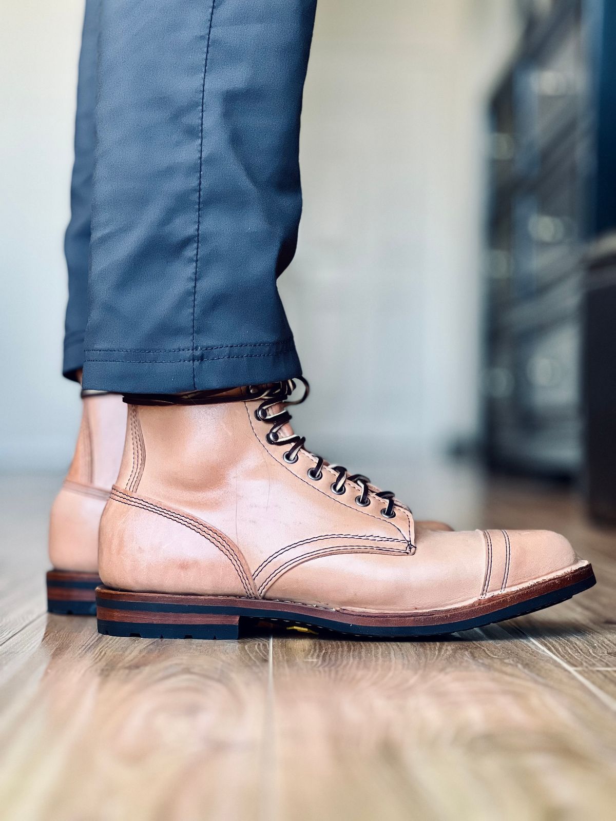 Photo by patinatimes on May 8, 2025 of the White's MP-Sherman Toe Cap in Maryam Natural Horsebutt.