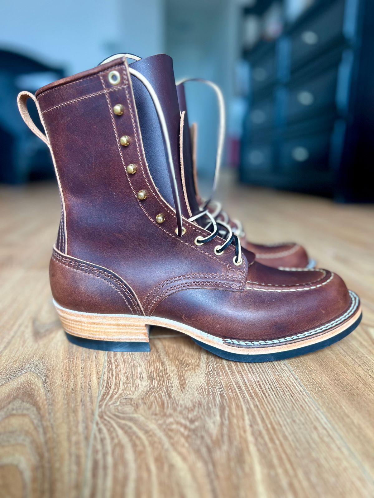 Photo by patinatimes on April 4, 2024 of the Nicks Moc Toe in Italian Brown Cypress.