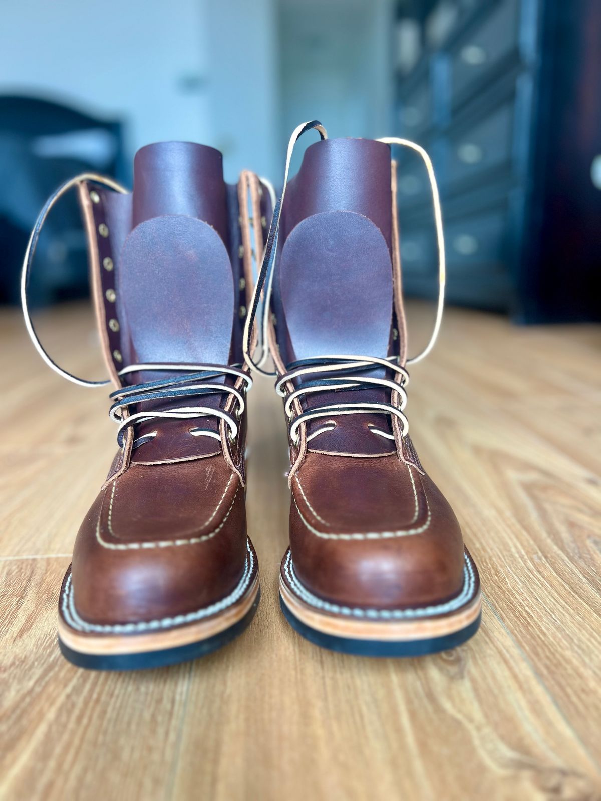 Photo by patinatimes on April 4, 2024 of the Nicks Moc Toe in Italian Brown Cypress.