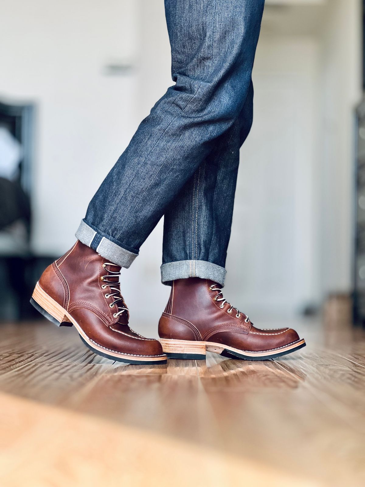 Photo by patinatimes on April 18, 2024 of the Nicks Moc Toe in Italian Brown Cypress.