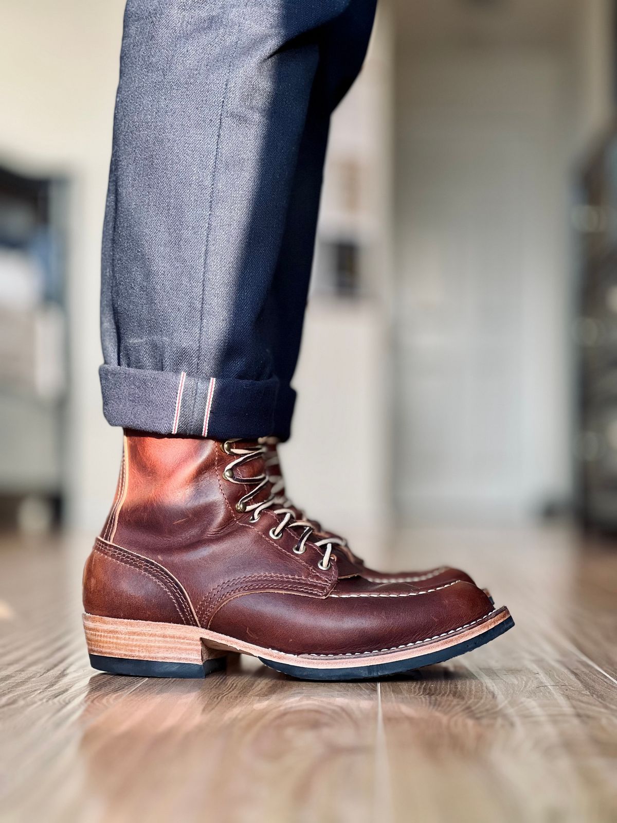Photo by patinatimes on September 26, 2024 of the Nicks Moc Toe in Italian Brown Cypress.