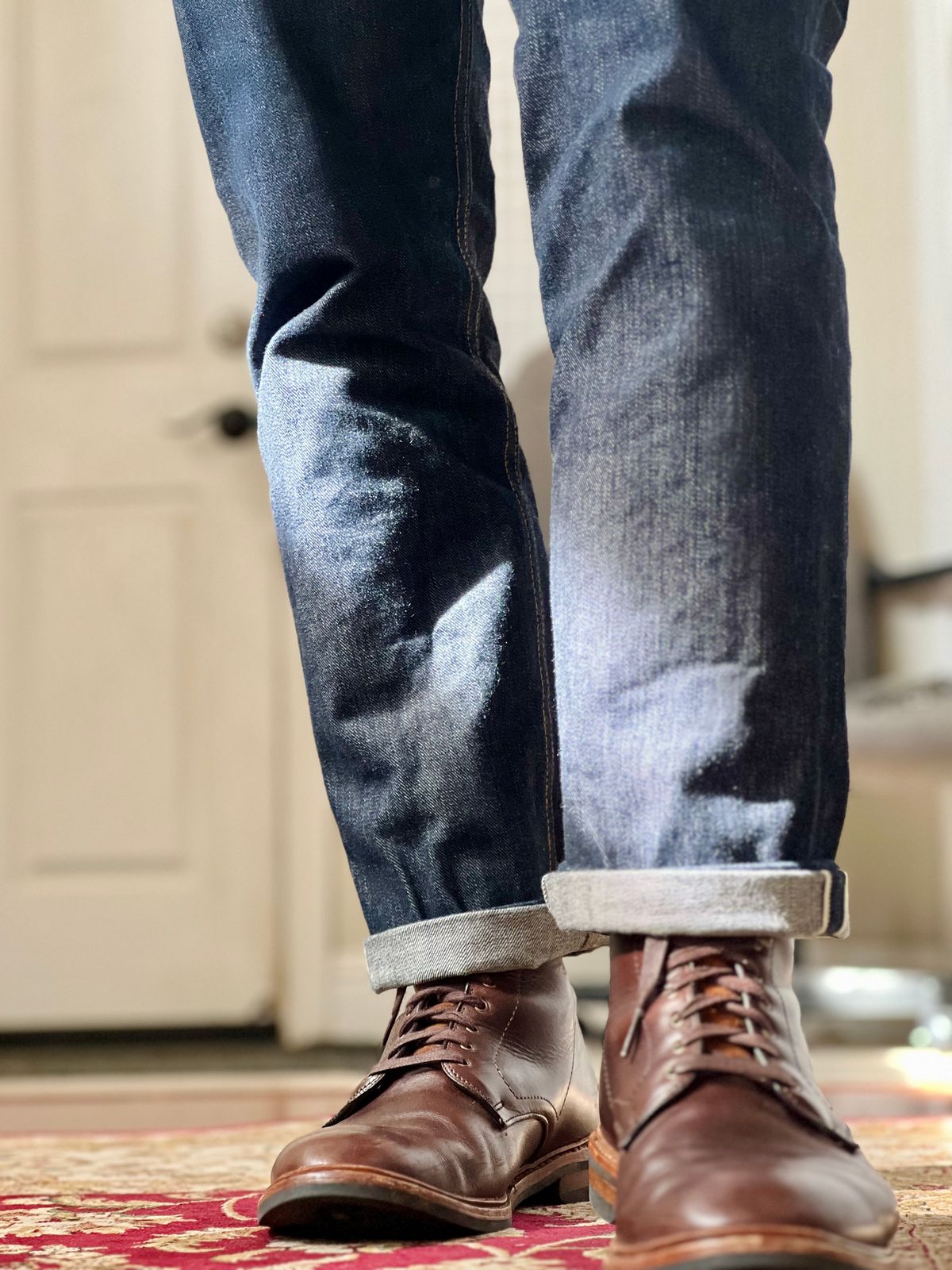 Photo by patinatimes on February 20, 2023 of the Allen Edmonds Higgins Mill in Horween Brown Chromexcel.