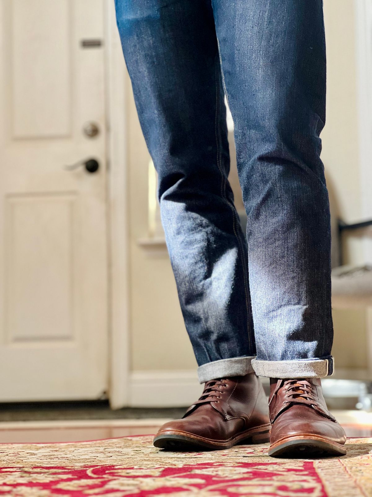 Photo by patinatimes on February 20, 2023 of the Allen Edmonds Higgins Mill in Horween Brown Chromexcel.