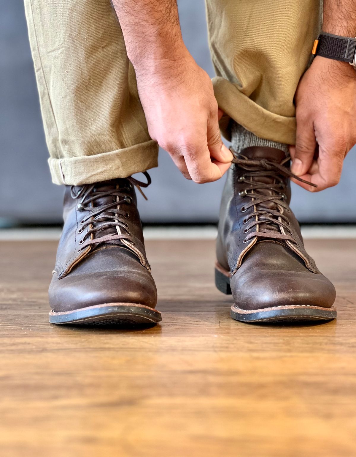 Photo by patinatimes on February 27, 2023 of the Red Wing Merchant in S.B. Foot Ebony Harness.