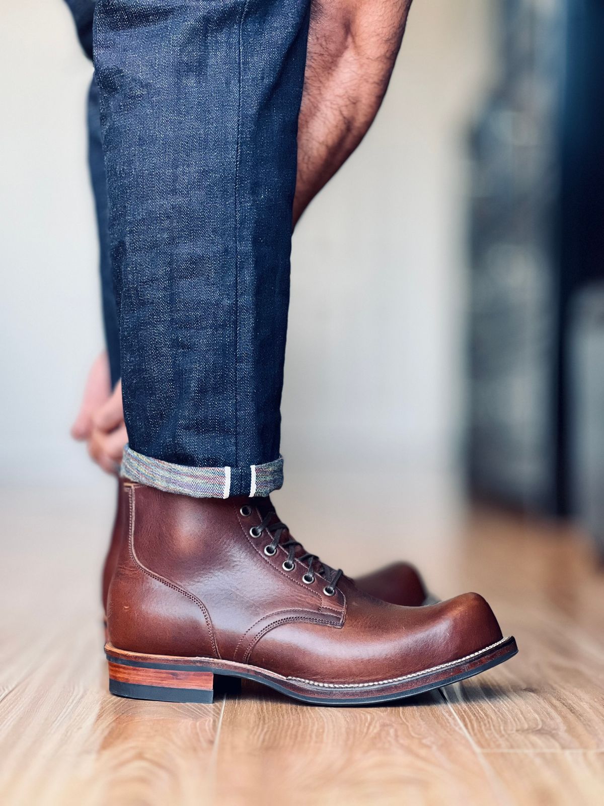 Photo by patinatimes on March 17, 2025 of the Viberg 310 in Horween Dark Rubber Dublin.