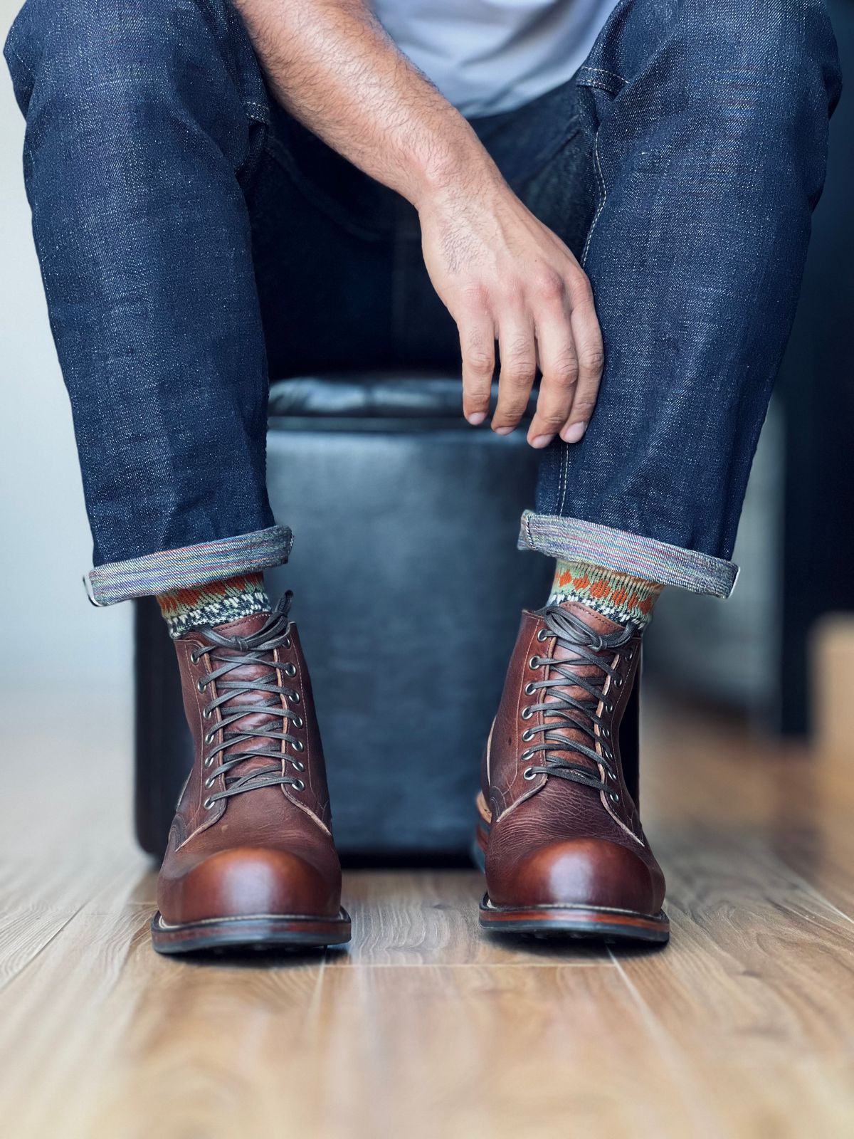 Photo by patinatimes on March 17, 2025 of the Viberg 310 in Horween Dark Rubber Dublin.