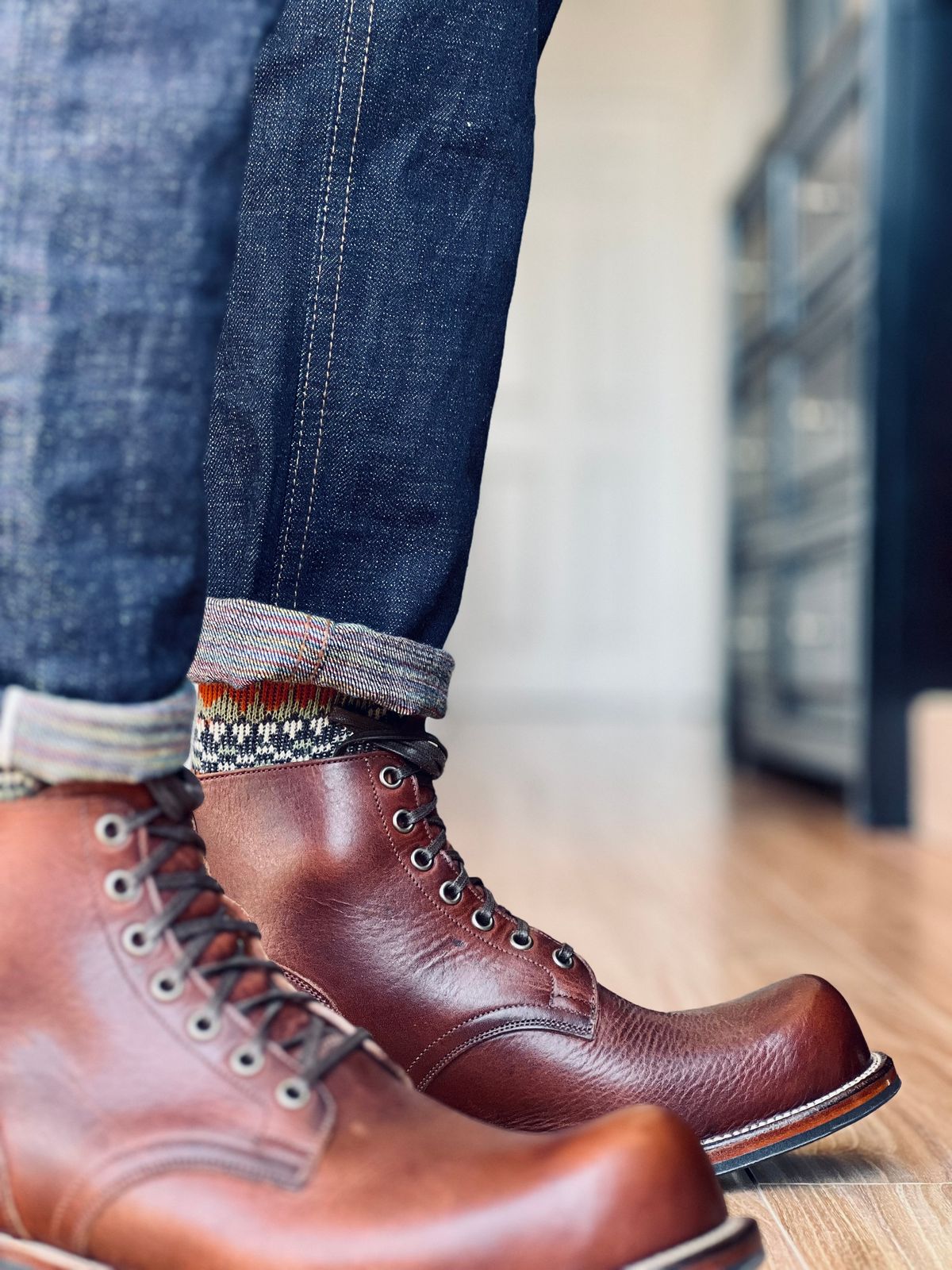 Photo by patinatimes on March 17, 2025 of the Viberg 310 in Horween Dark Rubber Dublin.