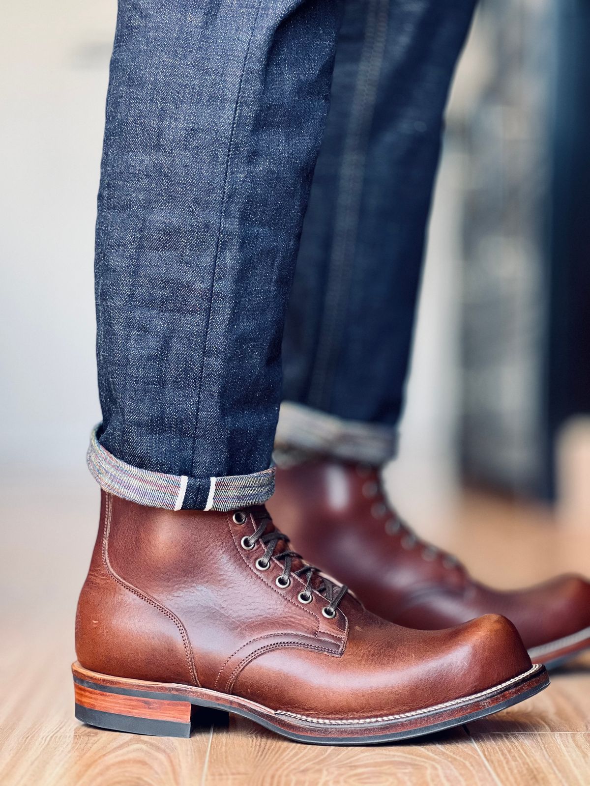 Photo by patinatimes on March 17, 2025 of the Viberg 310 in Horween Dark Rubber Dublin.