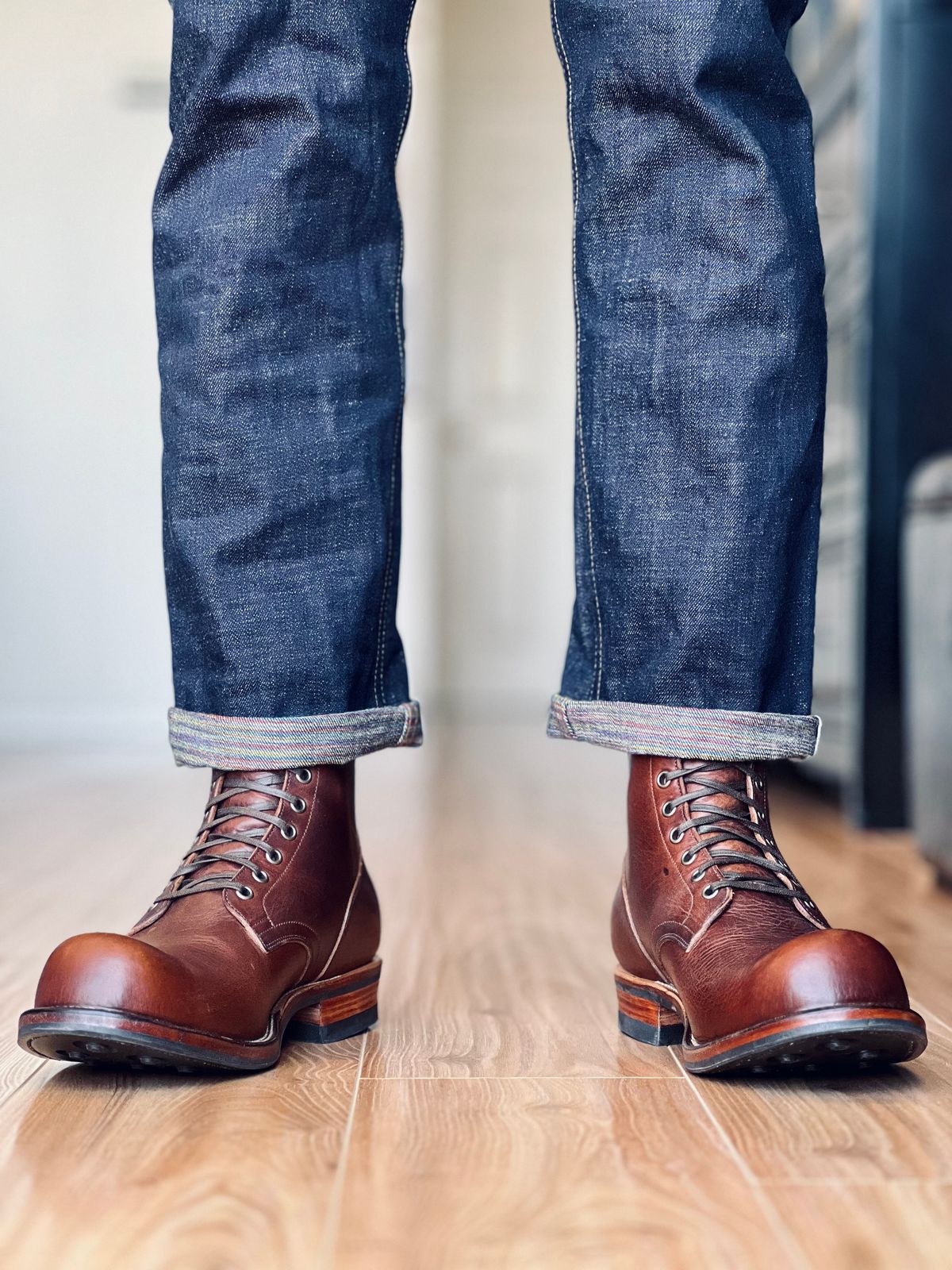 Photo by patinatimes on March 17, 2025 of the Viberg 310 in Horween Dark Rubber Dublin.