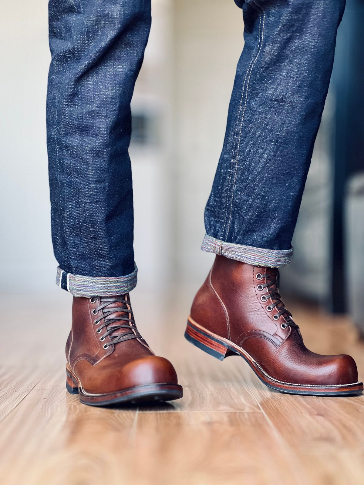 Photo by patinatimes on March 17, 2025 of the Viberg 310 in Horween Dark Rubber Dublin.
