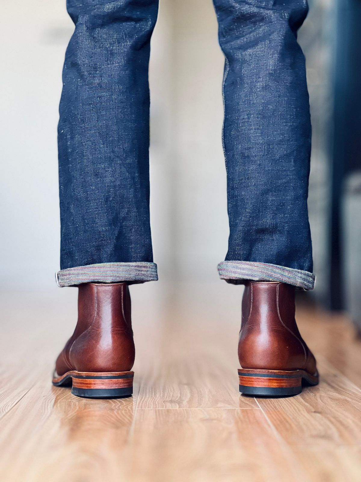 Photo by patinatimes on March 17, 2025 of the Viberg 310 in Horween Dark Rubber Dublin.