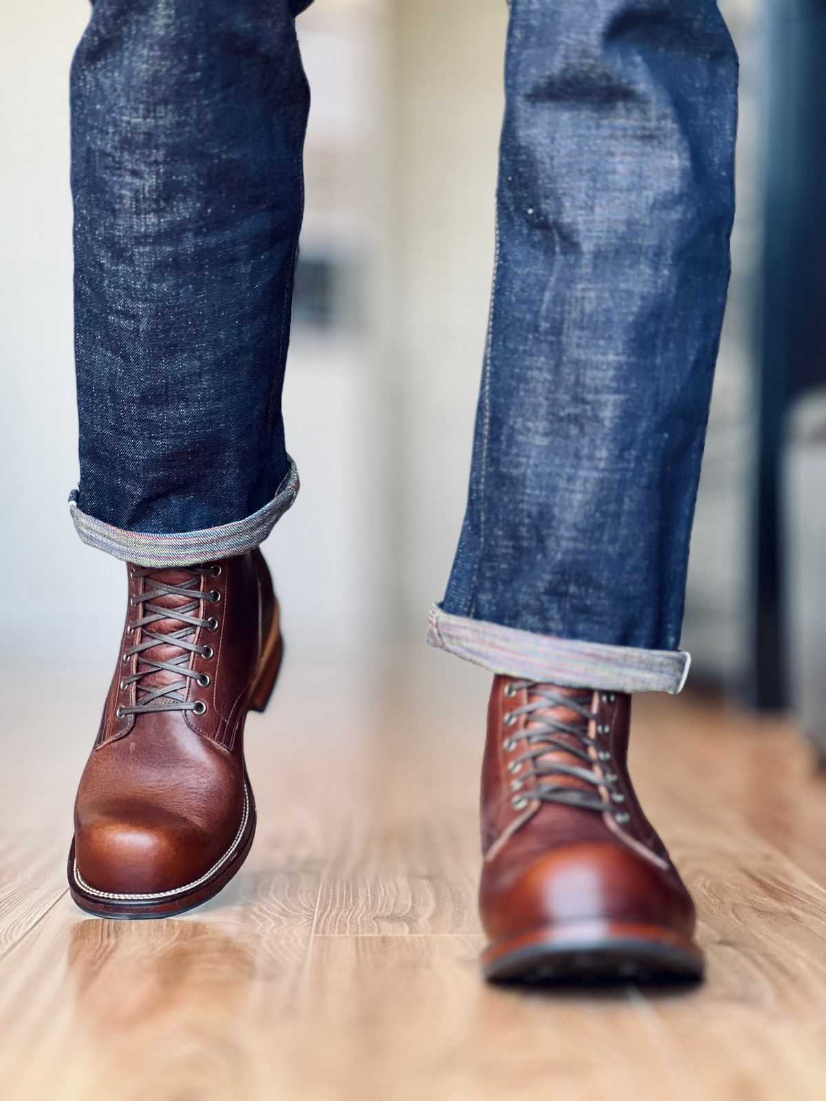 Photo by patinatimes on March 17, 2025 of the Viberg 310 in Horween Dark Rubber Dublin.