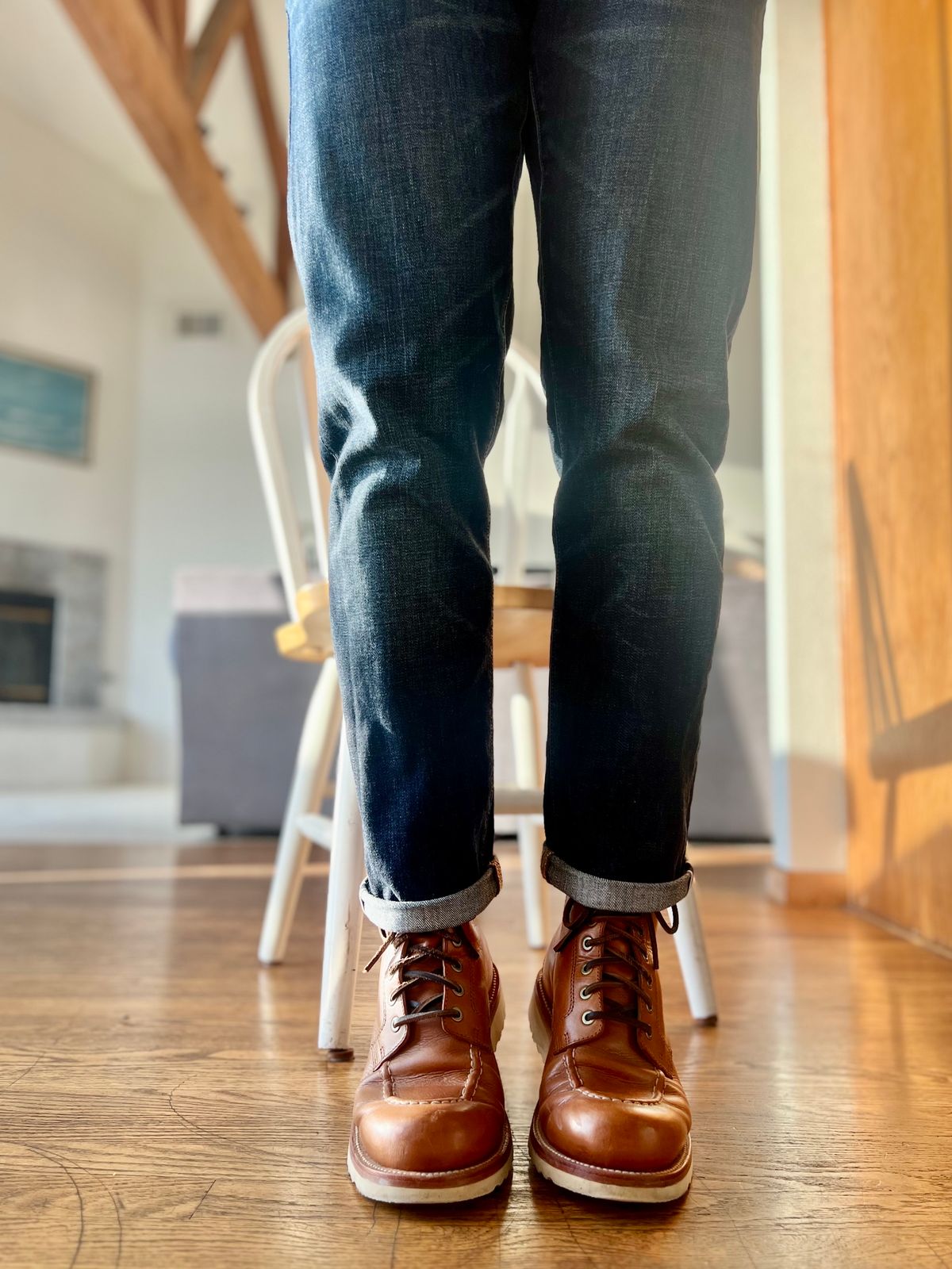 Photo by patinatimes on October 18, 2023 of the Grant Stone Brass Boot in Badalassi Carlo Saddle Tan Minerva.