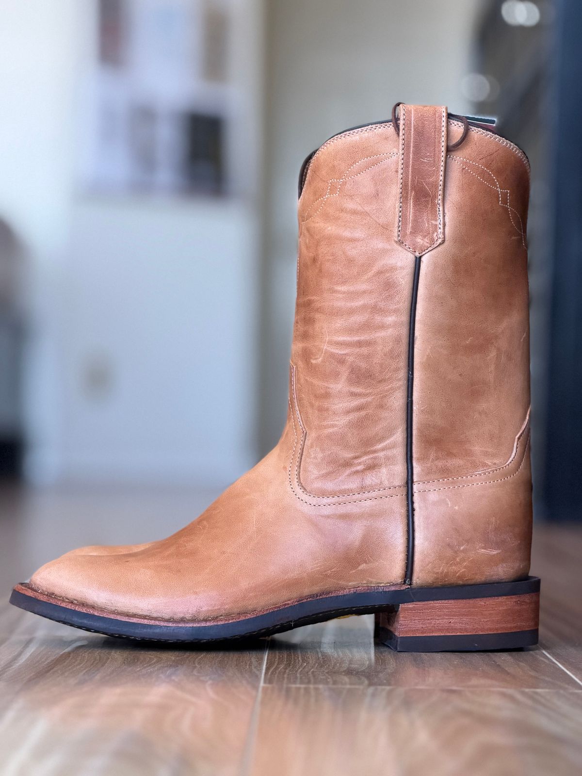 Photo by patinatimes on October 1, 2025 of the Coronado Leather Roper Boot No. 10 in Horween Dublin Natural Horsehide.