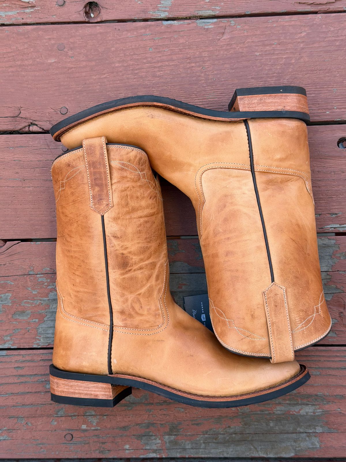 Photo by patinatimes on October 1, 2025 of the Coronado Leather Roper Boot No. 10 in Horween Dublin Natural Horsehide.