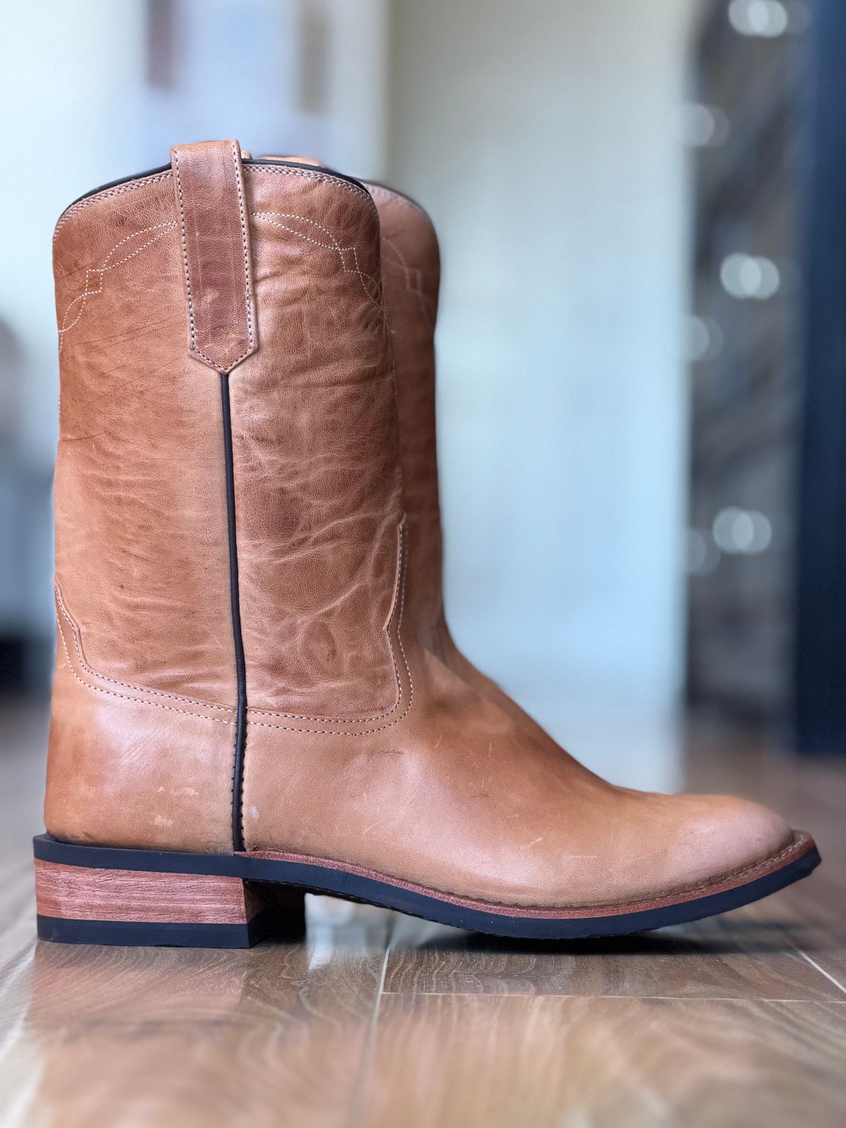 Photo by patinatimes on October 1, 2025 of the Coronado Leather Roper Boot No. 10 in Horween Dublin Natural Horsehide.