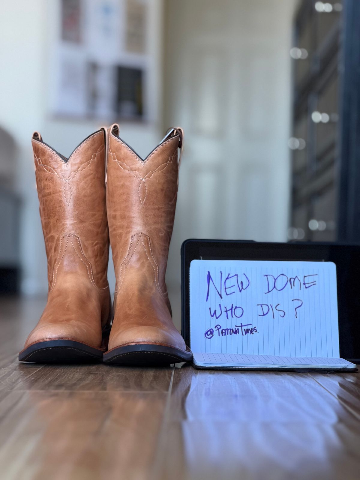 Photo by patinatimes on October 1, 2025 of the Coronado Leather Roper Boot No. 10 in Horween Dublin Natural Horsehide.